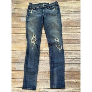 Rag & Bone For Intermix Womens 26 Medium Wash Ripped Distressed Skinny Jeans